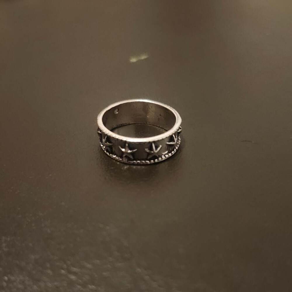 Silver Ring With Star And Bc 66